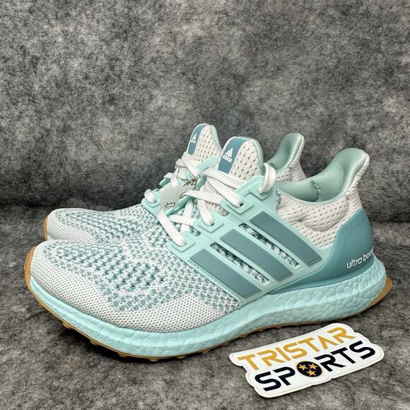 Adidas Ultraboost 1.0 Running Shoes Womens Size 8 White Mint Aqua JR3373 - Picture 1 of 9